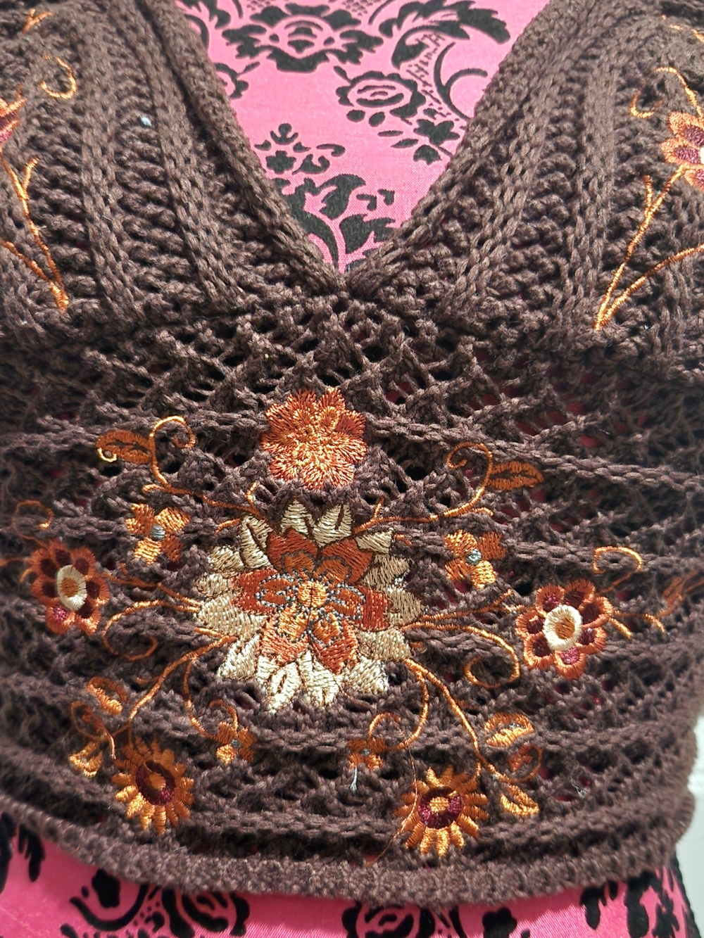 Romwe Crocheted Knit Halter Crop Top - Picture 3 of 13